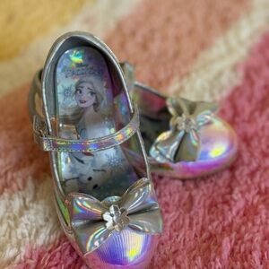 Frozen little Kids Silver Shoes with Bow 9T